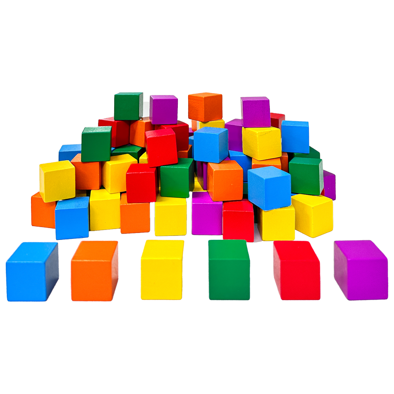 1 Wooden Color Cubes, Set of 102 - Ajax Scientific Ltd