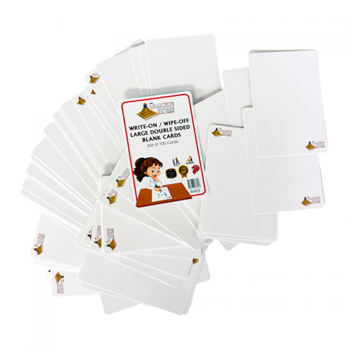 Write-On/ Wipe-Off Large Double Sided Blank Cards, Set of 100 Cards