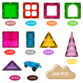 Translucent Magnetic Tiles, 100 pcs