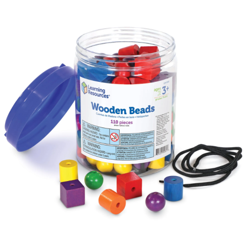 Wooden Beads in a Bucket