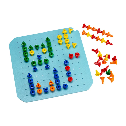 Giant Geometric Pegboard with 75 Pins and 50x50 cm Foam Base