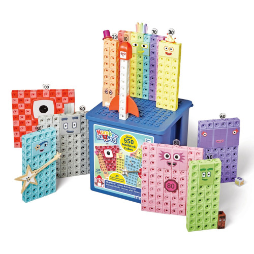 Hand2Mind MathLink Cubes Numberblocks Heroes with Zeroes Activity Set