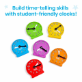 Hand2Mind Rainbow Geared Mini Clocks Set of 6