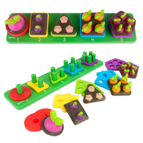 Learning Resources Stacking Shapes Garden Plant Puzzle Board