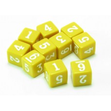 6 Sided Number Dice, Set of 10