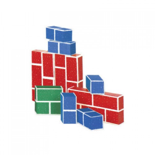 PlayBrix Cardboard Building Bricks-Set of 18 Red