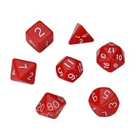 Polyhedral Dice, Set of 7 - Red