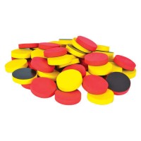 Magnetic Yellow and Red Counters - 1 inch Set of 100 pieces