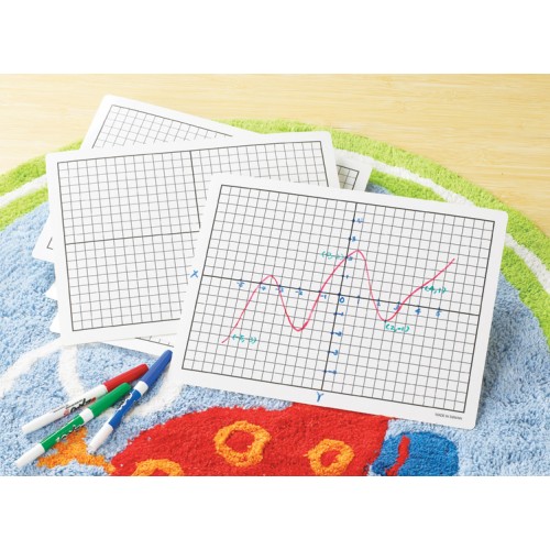Plastic Dry Erase Graphing Board XY, Set of 30